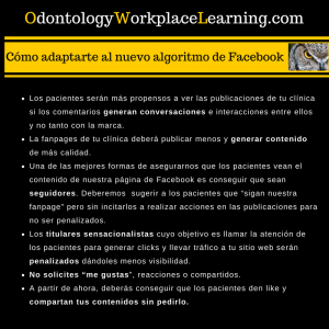 Como adaptar el nuevo algoritmo de Facebook a la Clínica Dental